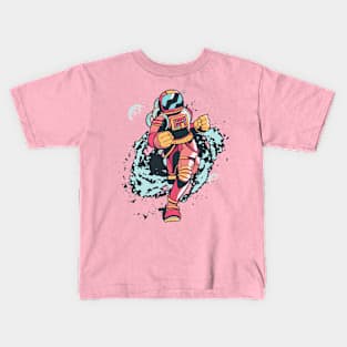 Spaceman Running Through Space Kids T-Shirt